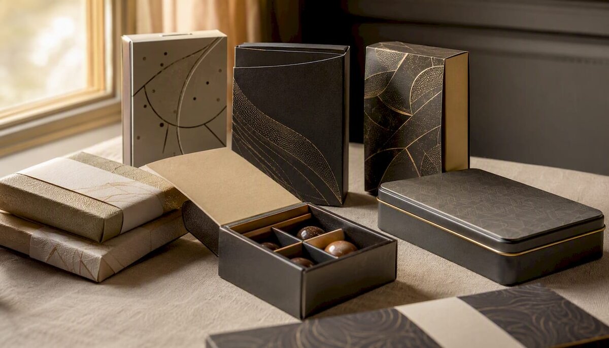 Coffrets cadeaux assortis de chocolats