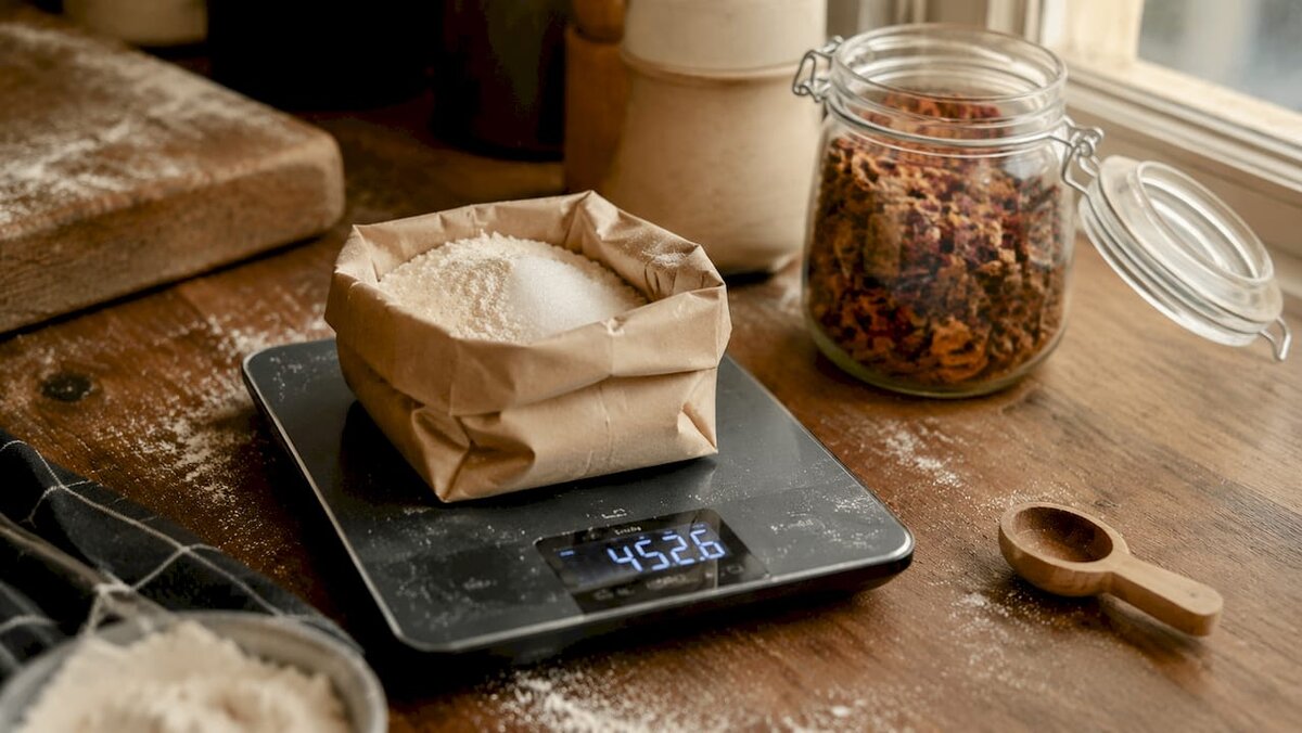 Balance numérique pour peser les ingrédients secs de pâtisserie