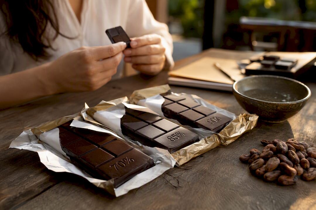Tablettes de chocolat d'origine unique et fèves de cacao