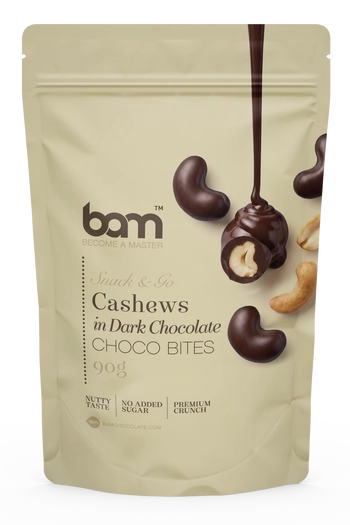 Noix de cajou enrobées de chocolat noir, 90 g