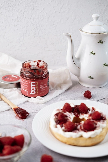 Confiture de framboises, sans sucre ajouté, 200 g