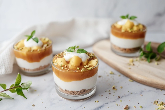 desserts à la crème magique et à la mangue