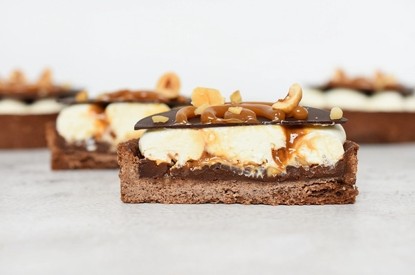 tartes au chocolat au caramel et à la crème de lait