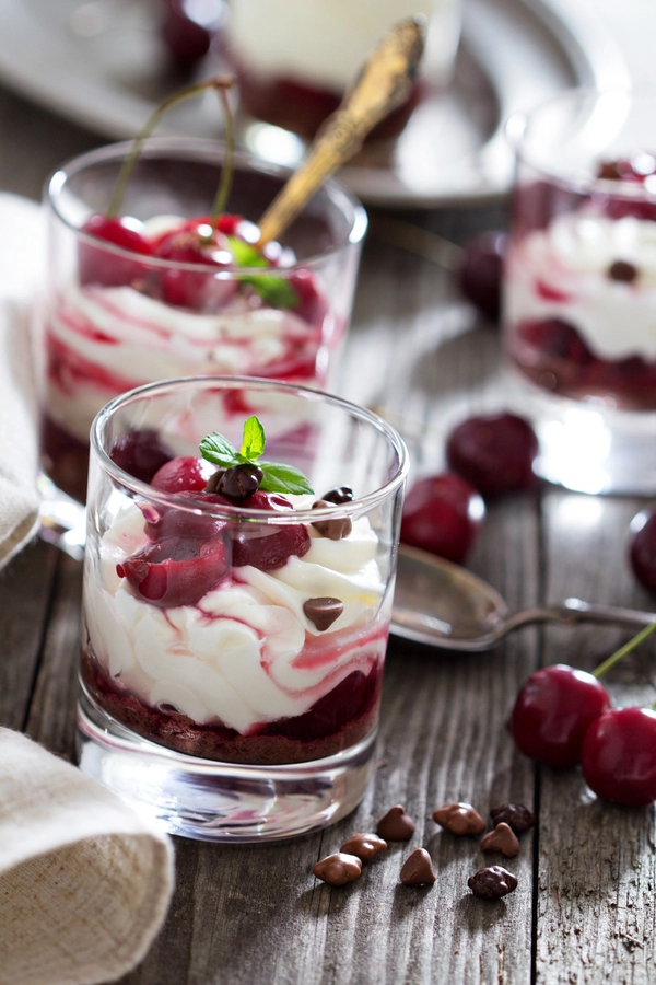desserts en bocal : forêt noire