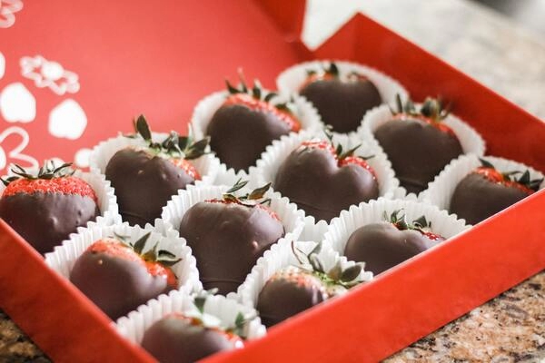 fraises et chocolat