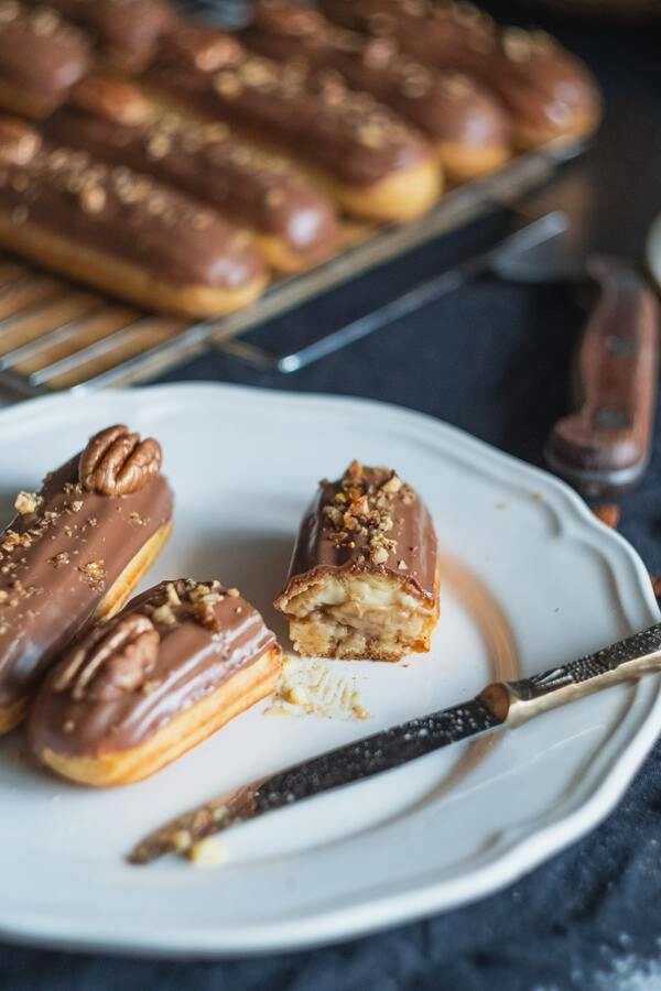 eclairs à la crème de banane caramélisée