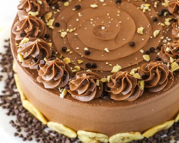 gteau aux trois chocolats et aux bananes