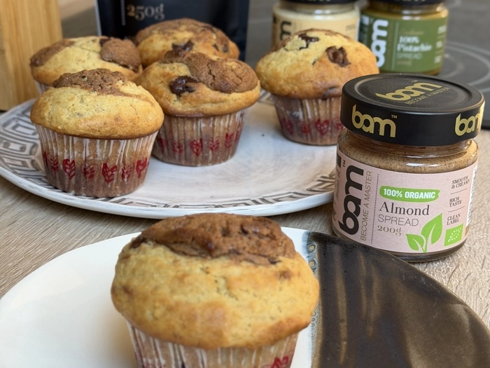 muffins juteux avec de la pte à tartiner 100 amande