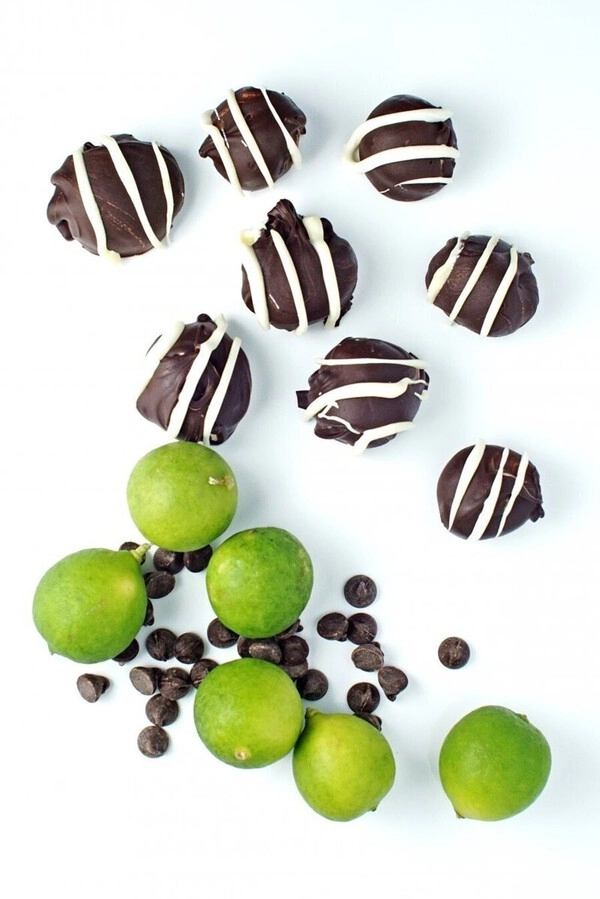 truffes au chocolat fourrées au citron vert