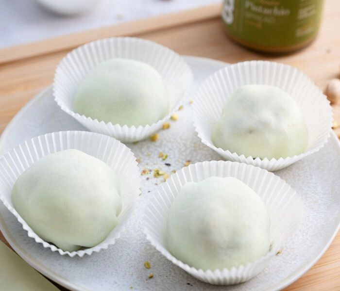 glace mochi avec pte à tartiner à la pistache bam