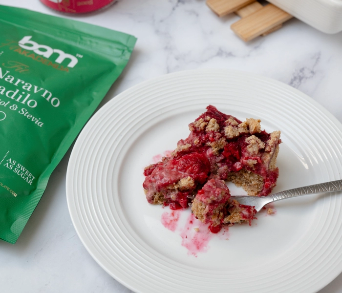 ptisserie aux framboises avec édulcorant naturel
