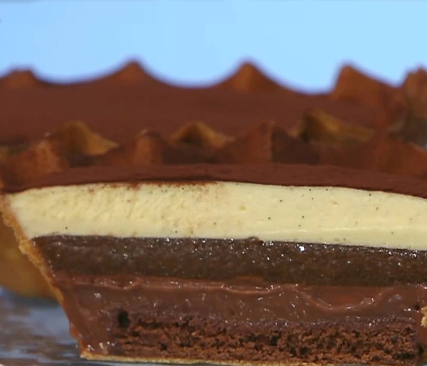 masterchef gteau sacher avec ganache à la bière brune et crème mascarpone à la vanille