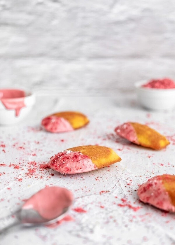 madeleines aux amandes et au chocolat ruby